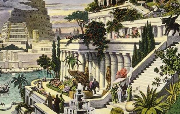 Viseći vrtovi u Babilonu, umjetnička rekonstrukcija Martina Heemskercka,16. stoljeće